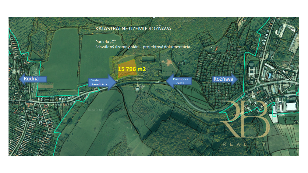 Stavebný pozemok 15796m2 + UPI + projekt "Kaskády Rožňava" 17 RD